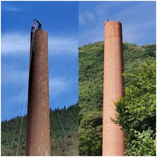 武穴煙囪拆除公司 在環(huán)境復雜拆除如何安全實施